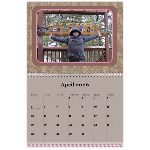 Pink Choc 2026 Wall Calendar (any Year) By Deborah Apr 2026