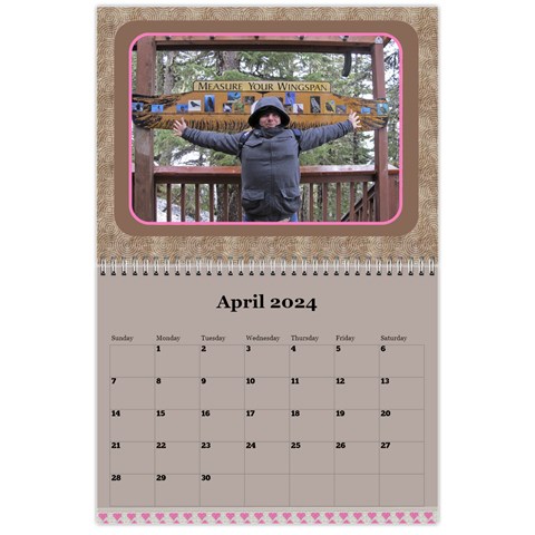 Pink Choc 2024 Wall Calendar (any Year) By Deborah Apr 2024