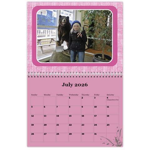 Pink Choc 2026 Wall Calendar (any Year) By Deborah Jul 2026