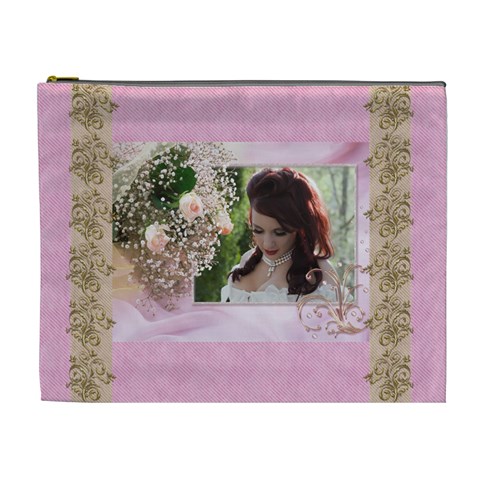 Pink Treasure Cosmetic Bag (xl) By Deborah Front