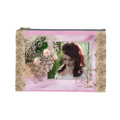 Pink Treasure Cosmetic Bag (large) By Deborah Front