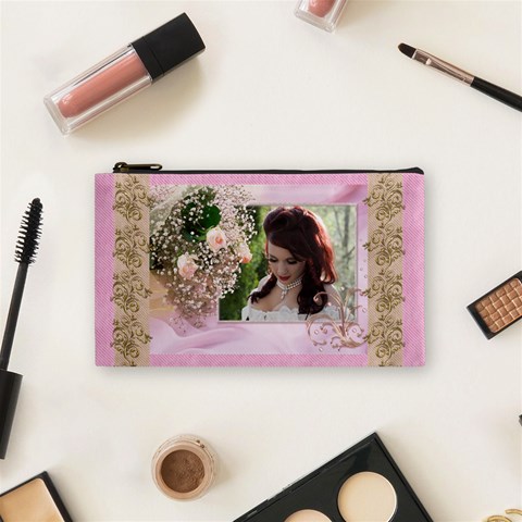 Pink Treasure Cosmetic Bag (small) By Deborah Front