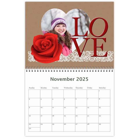 Love,calendar 2025 By Ki Ki Nov 2025
