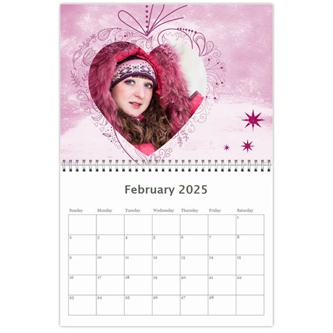 Love,calendar 2025 By Ki Ki Feb 2025