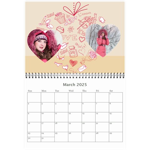 Love, Calendar 2025 By Ki Ki Mar 2025