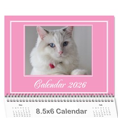 Pink Princess Wall Calendar (any Year) 8 5x6