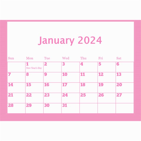 Pink Princess Wall Calendar (any Year) 8 5x6 By Deborah Feb 2024