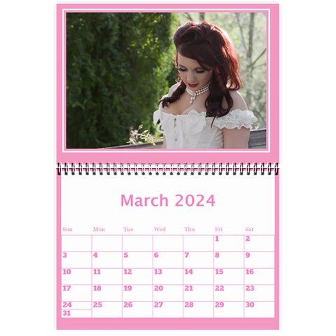 Pink Princess Wall Calendar (any Year) 8 5x6 By Deborah Mar 2024