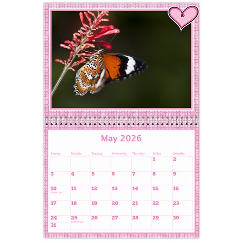 Pink Choc Wall Calendar 11x8 5 By Deborah May 2026