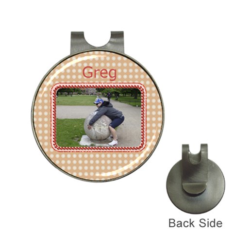 One Big Ball Golf Ball Marker Hat Clip By Deborah Front