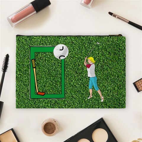 Golf Large Cosmetic Bag By Joy Johns Back