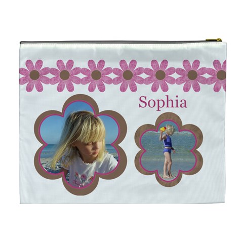 Pink Daisy Cosmetic Bag (xl) By Deborah Back