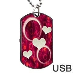 Pink Love Dog Tag Usb Flash 1 Side