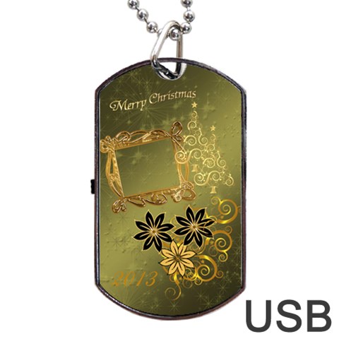 Merry Christmas 2013 Dog Tag Usb Flash 2 Sides By Ellan Front