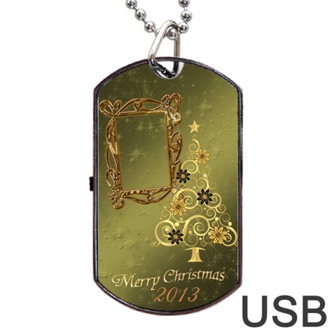 Merry Christmas 2013 Dog Tag Usb Flash 1 Side By Ellan Front