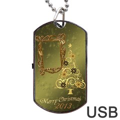 Merry Christmas 2013 Dog Tag Usb Flash 1 Side