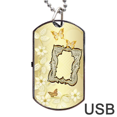 Gold Wedding Lace Dog Tag Usb Flash 2 Sides By Ellan Back