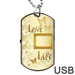 Love Life gold Dog Tag usb Flash 2 sides - Dog Tag USB Flash (Two Sides)