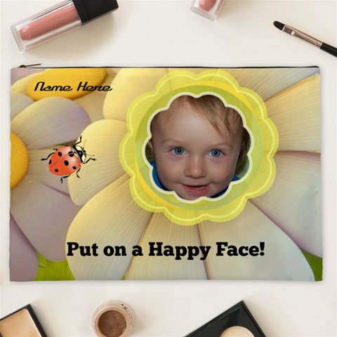 Happy Face Xxl Cosmetic Bag By Joy Johns Front