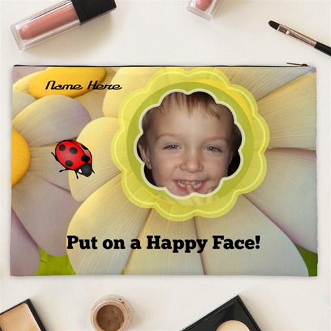 Happy Face Xxl Cosmetic Bag By Joy Johns Back