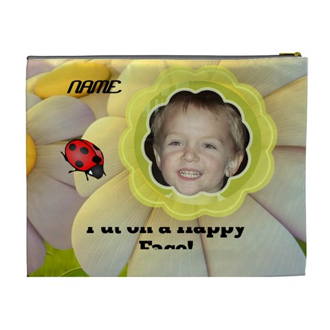 Happy Face Xl Cosmetic Bag By Joy Johns Back
