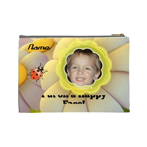 Happy Face Large Cosmetic Bag By Joy Johns Back