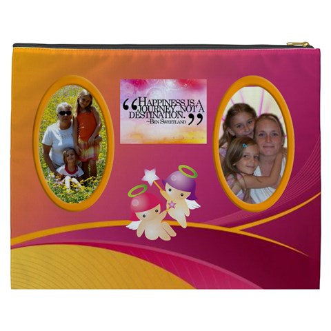 Happiness Xxxl Cosmetic Bag By Joy Johns Back