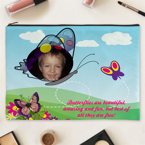 Butterfly  Cosmetic Bag By Joy Johns Front