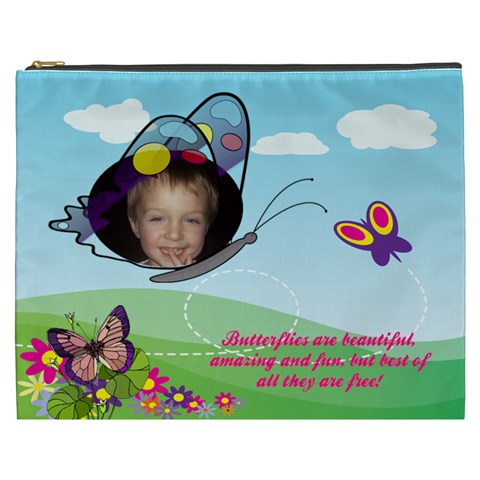 Butterfly  Cosmetic Bag By Joy Johns Front