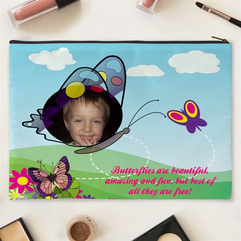 Butterfly  Cosmetic Bag By Joy Johns Back