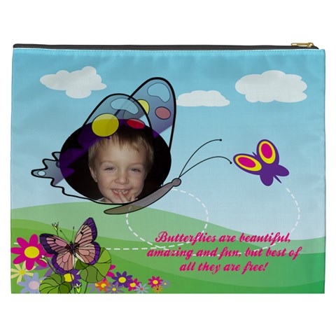 Butterfly  Cosmetic Bag By Joy Johns Back
