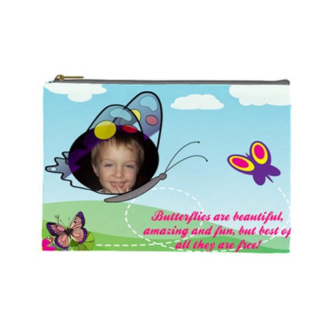 Butterfly Large Cosmetic Bag By Joy Johns Front