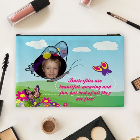 Butterfly Large Cosmetic Bag By Joy Johns Back