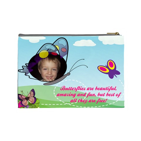 Butterfly Large Cosmetic Bag By Joy Johns Back