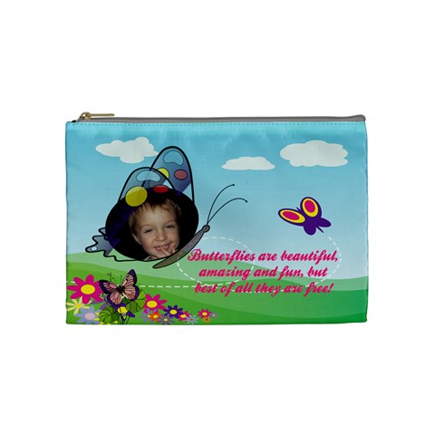 Butterfly Medium Cosmetic Bag By Joy Johns Front