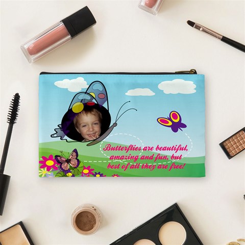 Butterfly Medium Cosmetic Bag By Joy Johns Back