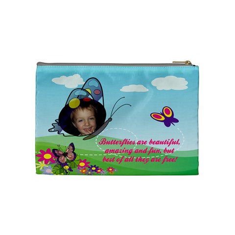 Butterfly Medium Cosmetic Bag By Joy Johns Back