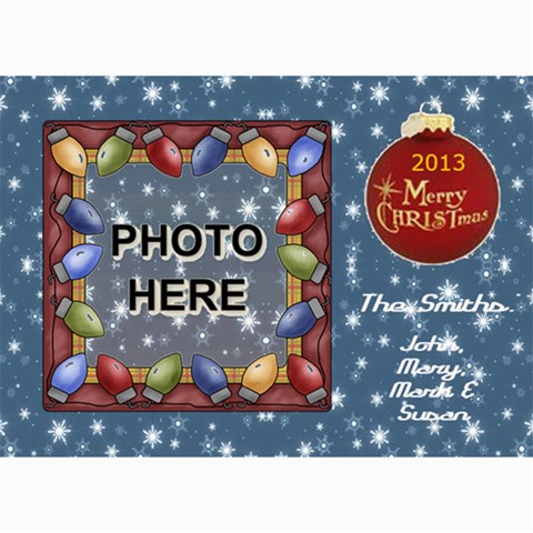 Holiday Card #1, 5x7 By Joy Johns 7 x5  Photo Card - 6