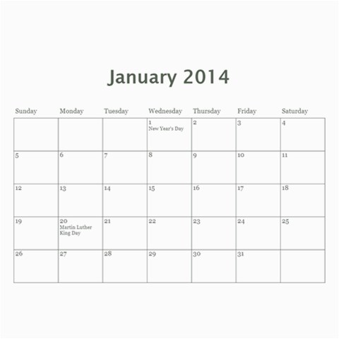 Timberlake Calendar 2014 By Shena Feb 2014