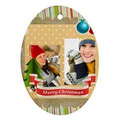 merry christmas - Oval Ornament (Two Sides)