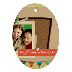 merry christmas - Oval Ornament (Two Sides)