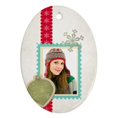 merry christmas - Oval Ornament (Two Sides)