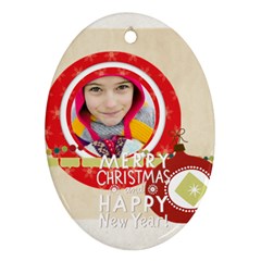 merry christmas - Oval Ornament (Two Sides)