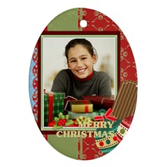 merry christmas - Oval Ornament (Two Sides)