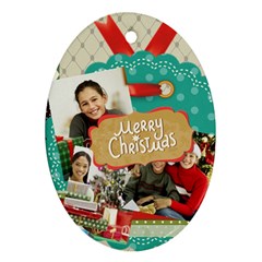 merry christmas - Oval Ornament (Two Sides)