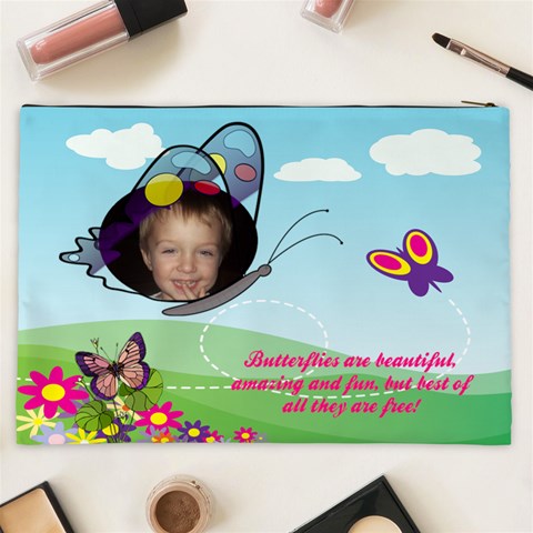 Butterfly Xxl Cosmetic Bag By Joy Johns Back