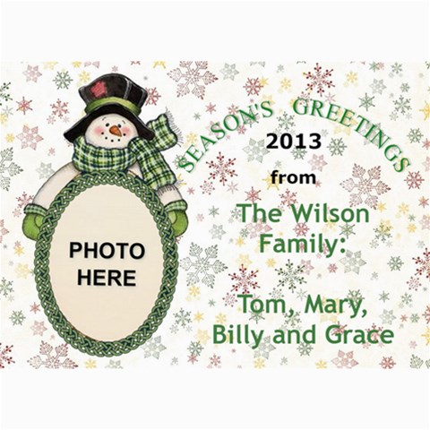 Holiday Greetings 5x7 Photo Card By Joy Johns 7 x5  Photo Card - 3