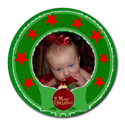 Wreath Round Mousepad #2 By Joy Johns Front