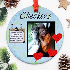 checkers - Round Ornament (Two Sides)