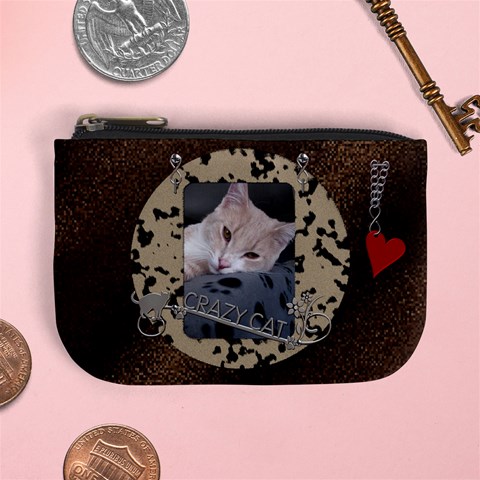 Crazy Cat Mini Coin Purse By Lil Front